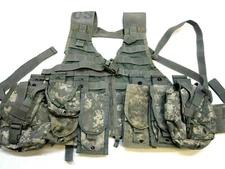10 PC US ARMY ACU FLC VEST RIFLEMAN SET FIGHTING LOAD CARRIER W/ 9 POUCHES GC
