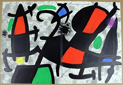 JOAN MIRO Lithograph 1970 Untitled Original Color Art from