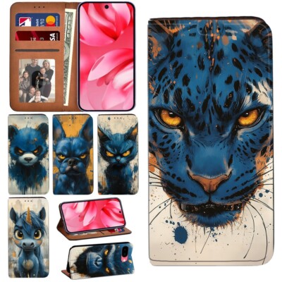 Leder Flip Wallet Book Cover Case passt Google Pixel 6 7 8/Pixel 9A 9 Pro Handy