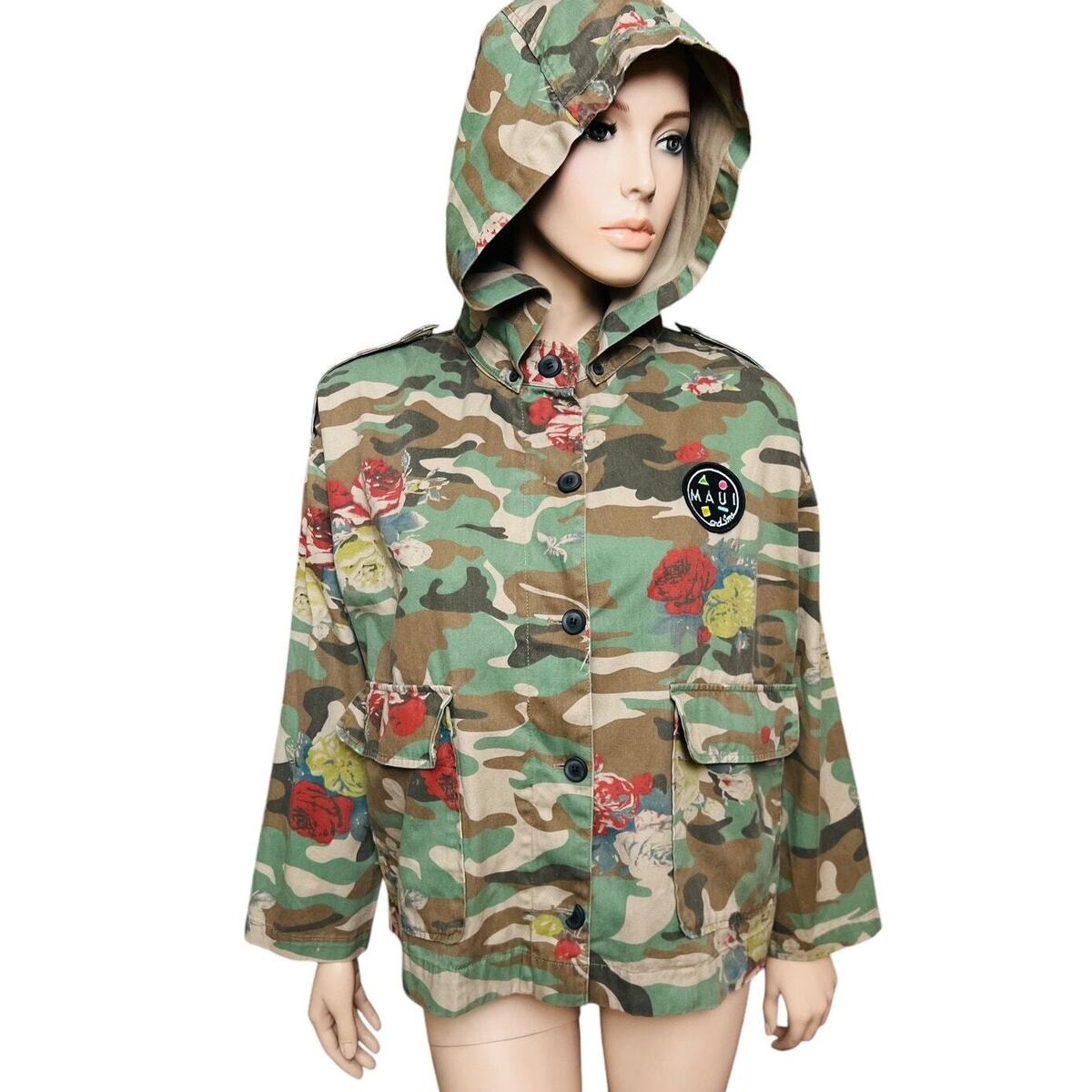 Zara Maui &Sons Camouflage Hooded Short Jacket M Limited Zara Maui &Sons Camouflage Hooded Short Jacket M Limited