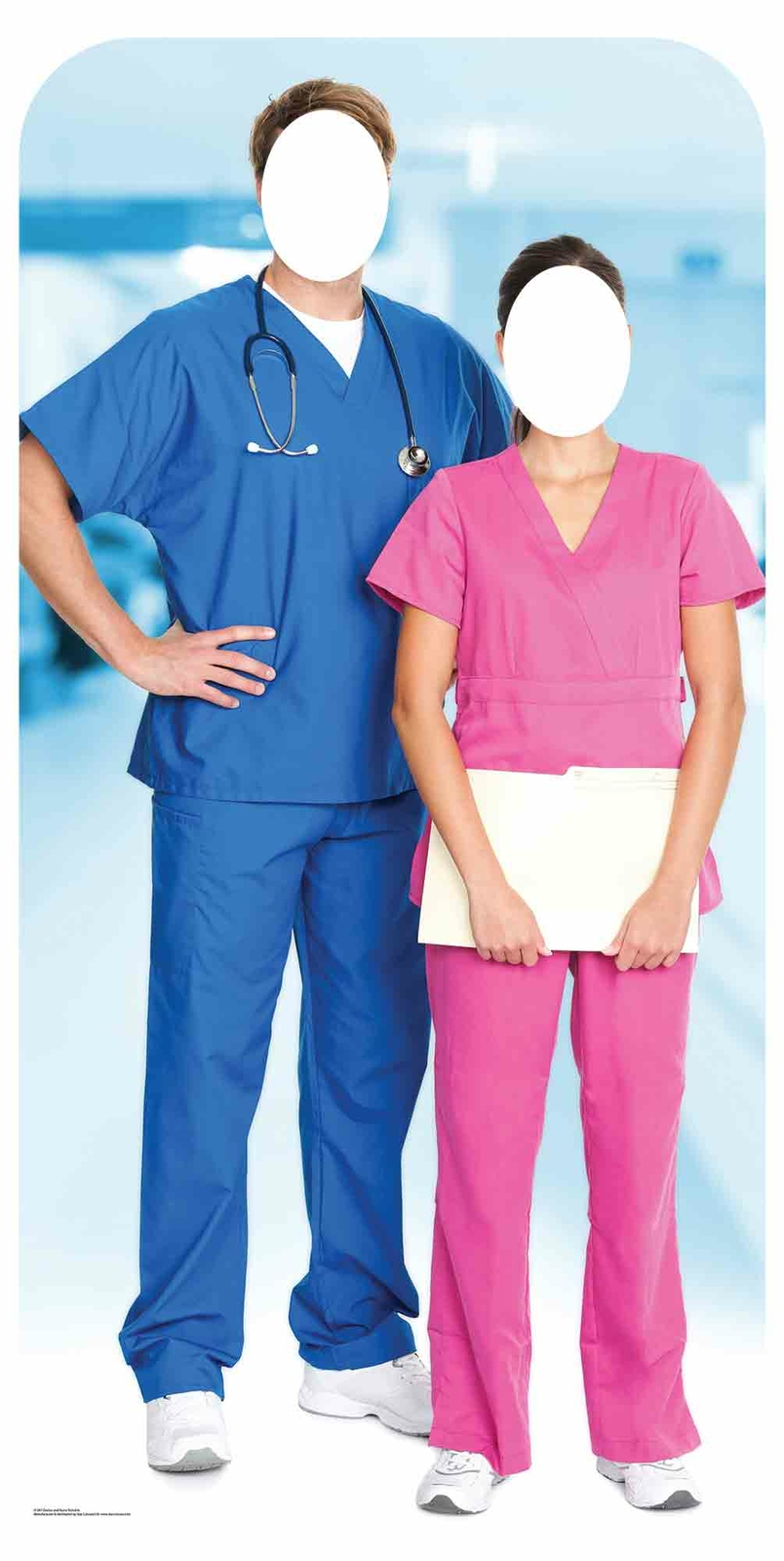 Doctor and Nurse Health Workers Stand-in Cardboard Cutout - Great for photos