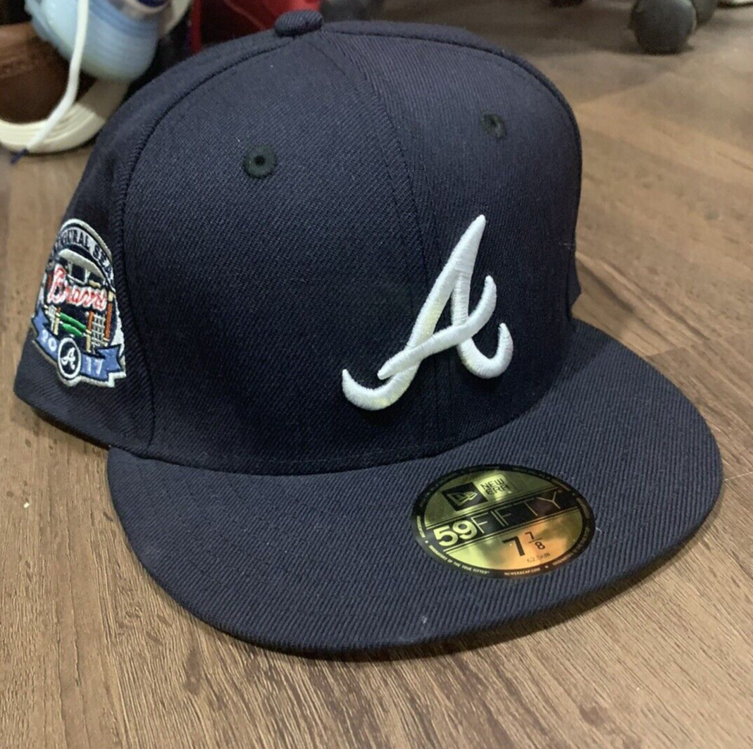 Atlanta Braves キャップ ネイビー New Era Atlanta Braves '2-Tone Pinstripe' 9FORTY A-Frame Snapback