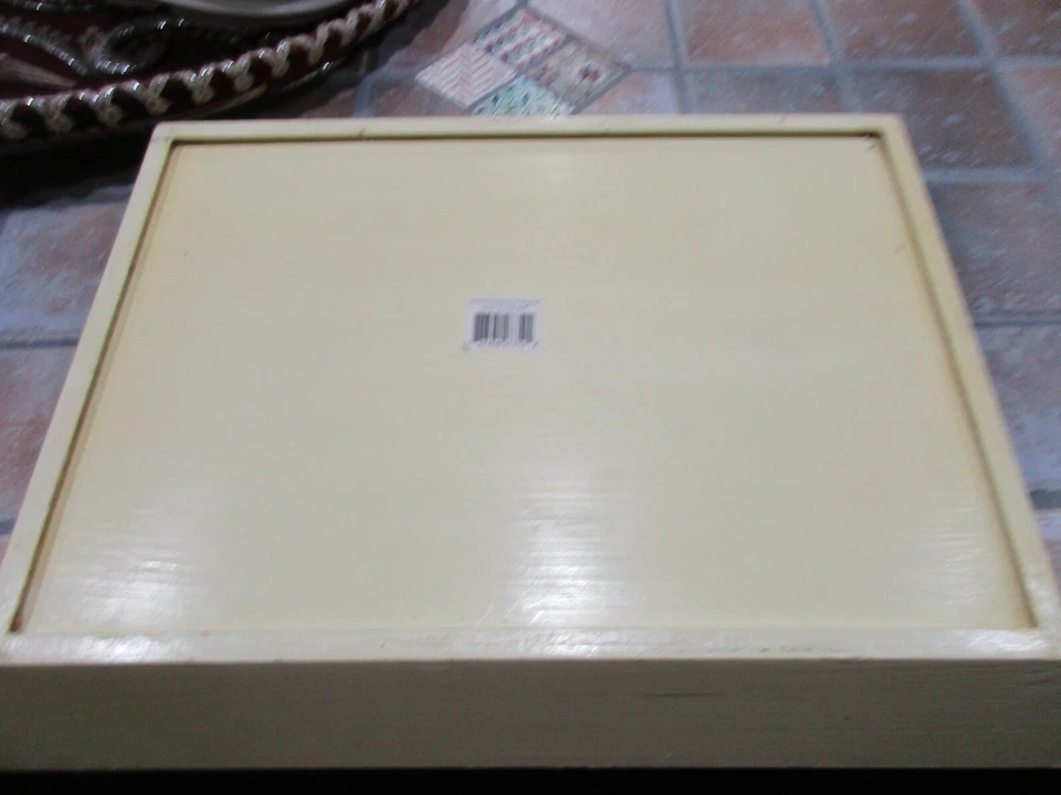 Home Essentials Thailand Yellow Wood Serving Tray Handles 17 1/2" x 13 Vintage - Image 4 of 4