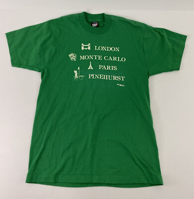 Vintage 1989 Screen Stars Best Mens Size Large Green T-Shirt Golf Made in USA