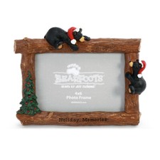 Black Bear Christmas Picture Frame Jeff Fleming Bearfoots Holiday Rustic 4x6