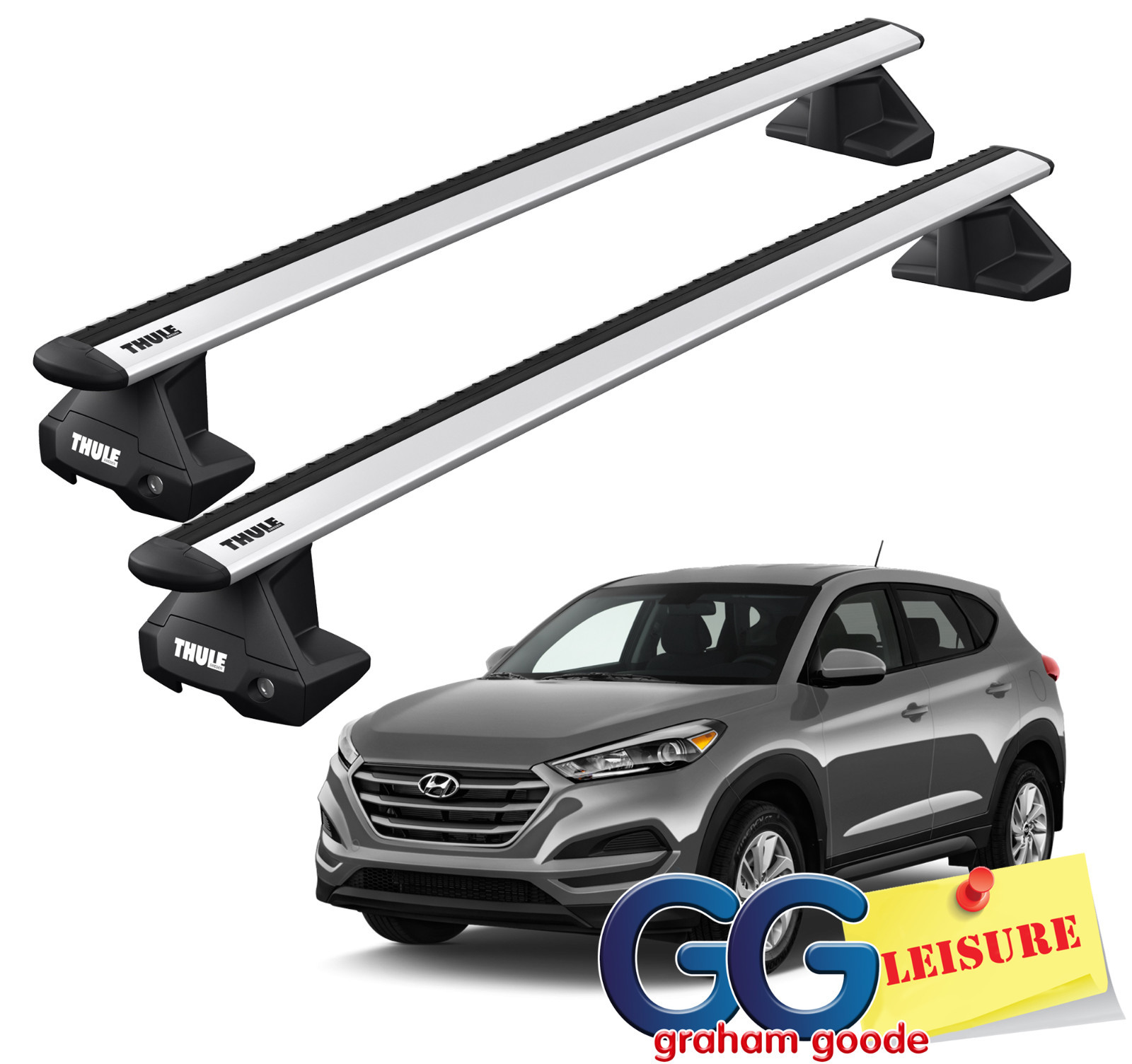 Thule Evo WingBars Roof Rack Bars Lockable | Hyundai Tucson 2015-2020