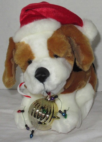 Russ Berrie Stuffed BEAGLE Dog Pup sits approx: 8" Winter Christmas ornament - Picture 15 of 20