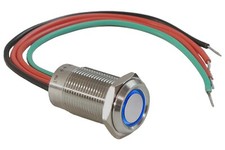 3/4" Piezo Smart Touch Sensor Dimmer Power Switch w Blue Halo Light LED 19mm 12V