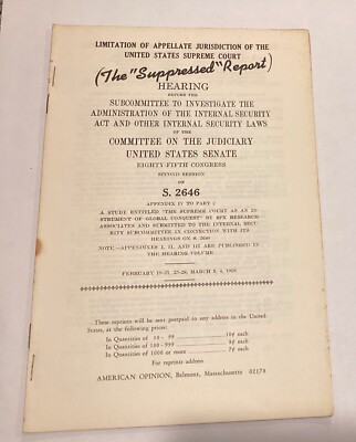 Limitation of Appellate Jurisdiction US Supreme Court 1958