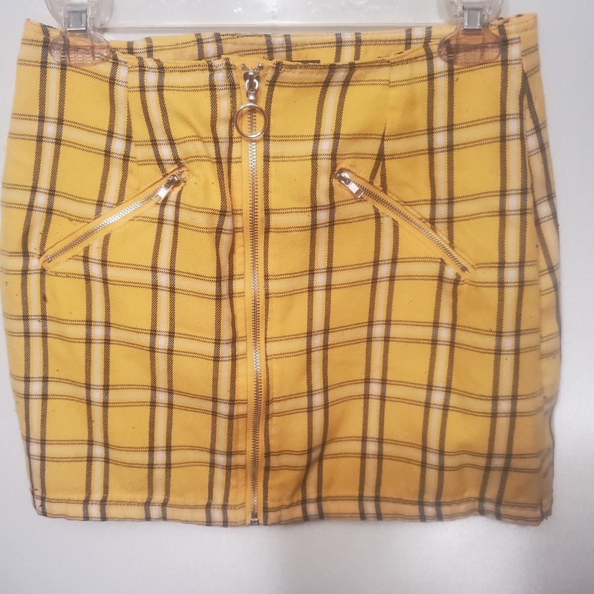 RUE 21 yellow Plaid Mini Skirt Sz Small
