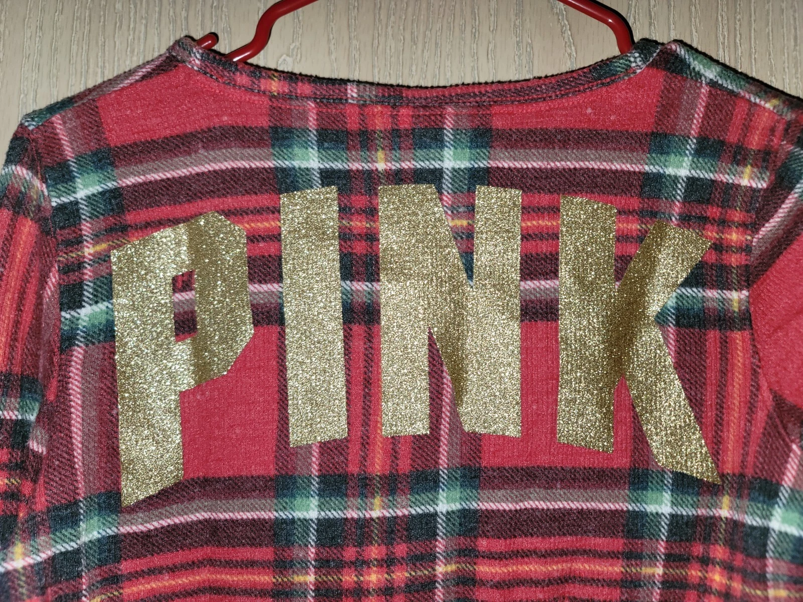 UNDERCOVER Pigiama lungo da notte Pink By Victoria Secret rosa glitter logo taglia small