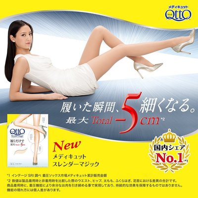 Calze A Compressione Dr. Scholl Medi QttO Slender Magic, Taglia L-LL, Beige Chiaro, Donna, Made In Japan