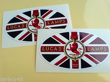 LUCAS LAMPS Vintage Retro Union Jack Car Stickers Decals 2 off 100mm