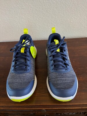 Puma Fusion Pro Navy Silver Lime Men Spikeless Golf Shoes 8.5 Extra Wide