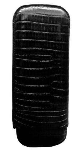 Martin Wess Zigarrenetui 571 schwarz Eidechse - 2er Gigante Leder Zigarren Etui - Bild 1 von 3