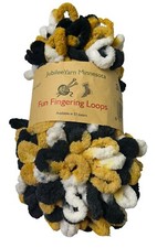 Jubilee Yarn Minnesota Fun Fingering Loops 100 Polyester Gold, White Black