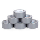 6 Pack Duct Tape Multi Pack, Tear by Hand Design, Silver, Strong 7Mil Thickness,