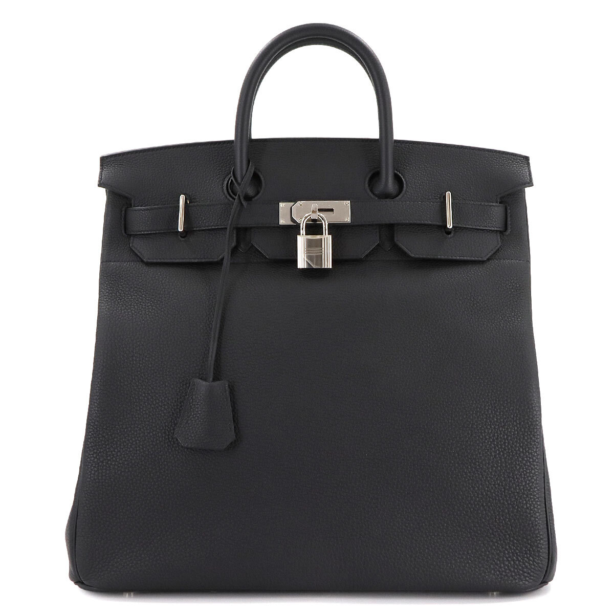 HERMES Haut a Courroies 40 Hand Bag Togo Leather Black Z Purse