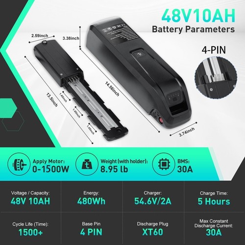 52V 48V 36V Lithium Battery for 200W-1800W Ebike Electric Bicycle 10AH/15AH/20AH - Picture 25 of 41
