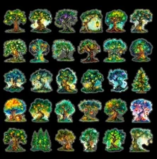 10pcs Fairy Tree Forest P.E.T. Stickers- DIY Crafts & Cards, Journal, Scrapbook