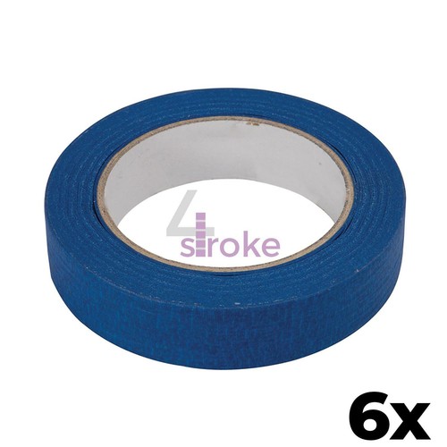 6x Blue Masking Tape Clean Peel UV Resistant Painters/Decorators 25mm x