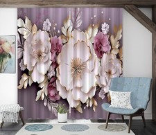 3D Eternal Flowers ZHUA3231 Photo Curtain Window Blockout Fabric Vera 2023