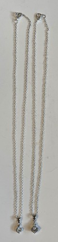 (2) Collares Silvertone (18") circonita cúbica con caja de regalo - Imagen 2 de 2