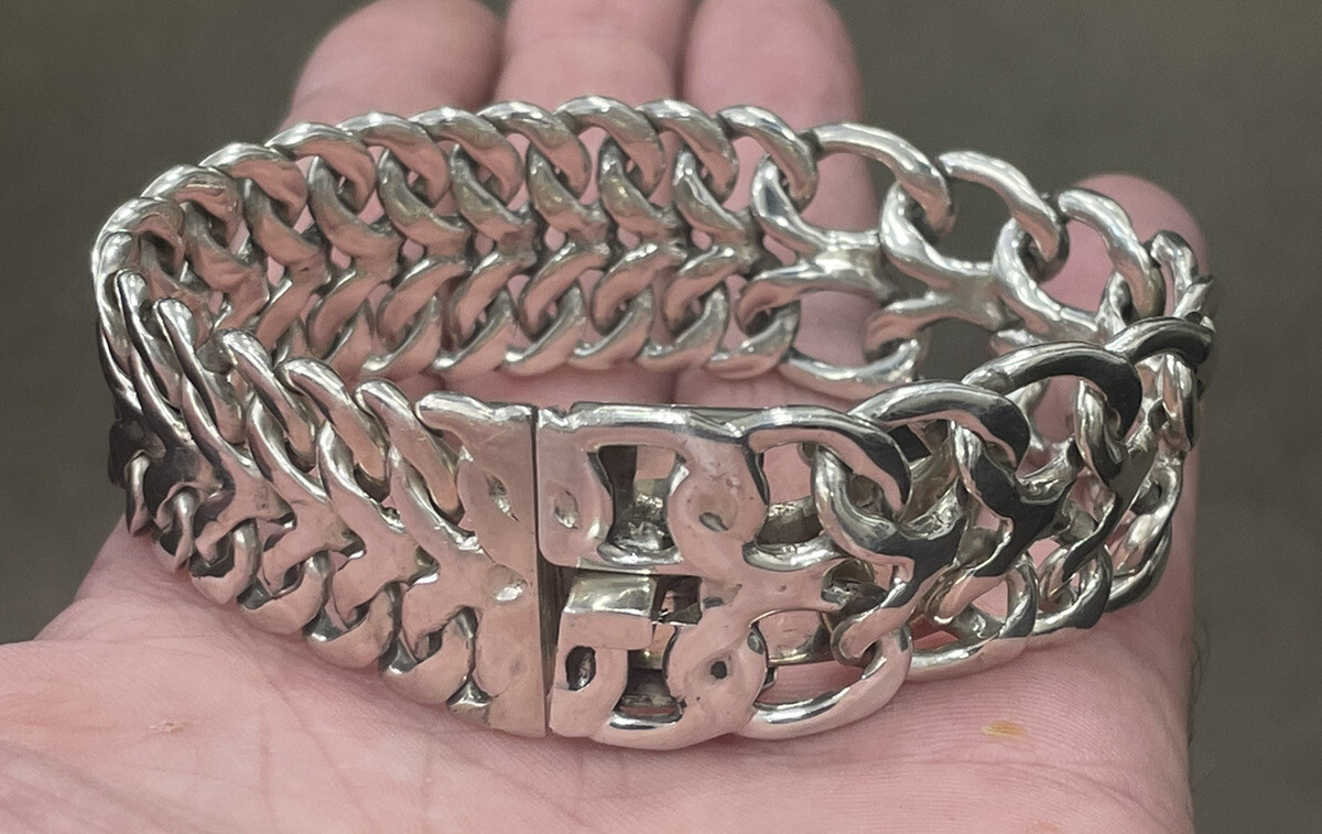 Heavy Vintage Solid Sterling Silver Unique Altern… - image 4