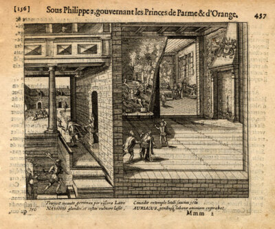 Antiker Druck-DELFT-NIEDERLANDE-WILHELM VON ORANGE-MORD-Pl. 156-Baudartius-1616