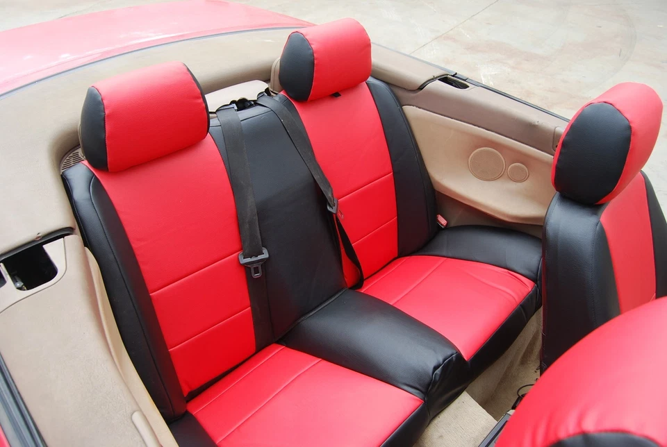 FUNDAS ASIENTO TRASERO BMW SERIE 3 CONVERTIBLE 1992-99 IGGEE S. CUERO AJUSTE PERSONALIZADO Foto 3 de 4