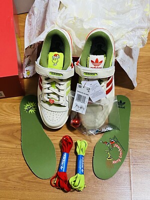 Size M 7.5 / W 8.5 ADIDAS FORUM LOW X THE GRINCH SHOES