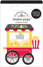 DOODLEBUG SHAKER-POPS 3D STICKERS - WHAT'S POPPIN - 2.5" x 3.75",  POPCORN