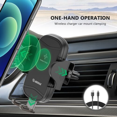 15W Wireless Charger Car AirVent Magnetic Holder iPhone X 11 12 13 14 Pro Max - Picture 3 of 7