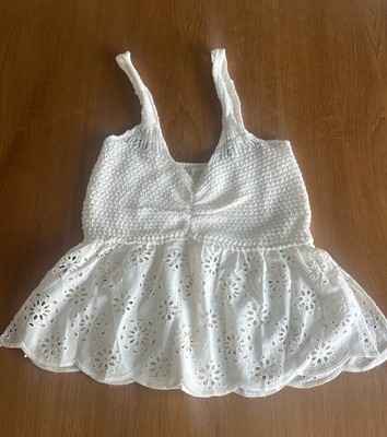 NWT- Audrey Parks s + Francesca s Cream Cropped Cami Top, Mixed Media, Size M