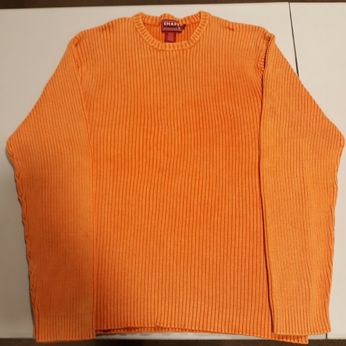 Chaps Denim True American Brand Unisex Large Orange PullOver Sweater