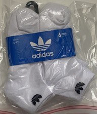 6 Pairs - ADIDAS Originals Socks Cushioned Low Cut Trefoil Logo White Men  s 6-12