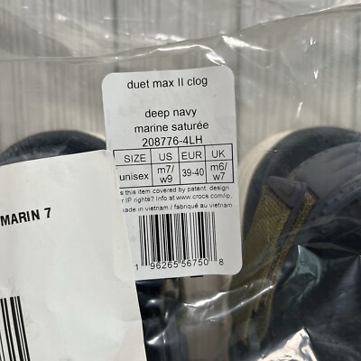 Crocs Duet Max 2 Clog Womens 9 Mens 7 W9 M7 Navy Blue Marine NEW