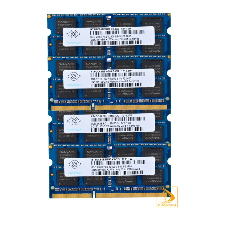4pcs Nanya 8GB 2RX8 PC3-12800S DDR3 1600Mhz 204Pin SODIMM Laptop Memory RAM - Image 2 of 4