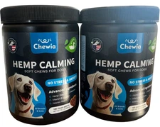 Chewia Hemp Calming Treats for Dogs – 180 Chews, Relaxation & Stress Relief