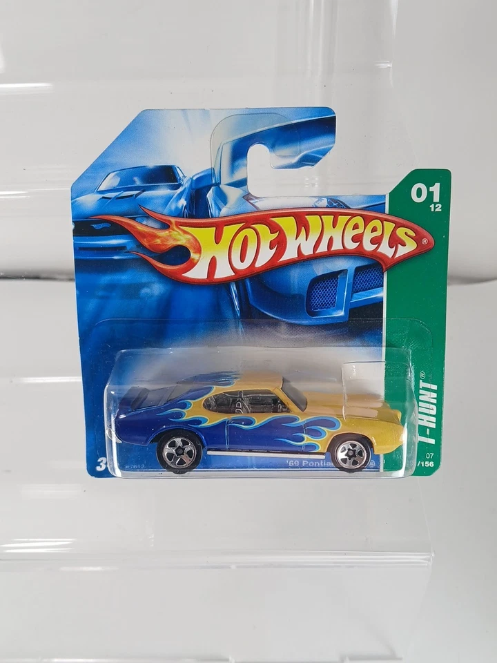 Лот из 2 Hot Wheels 2007 Treasure Hunt синий '69 Pontiac GTO #121 короткая карта  - Изображение 3 из 4