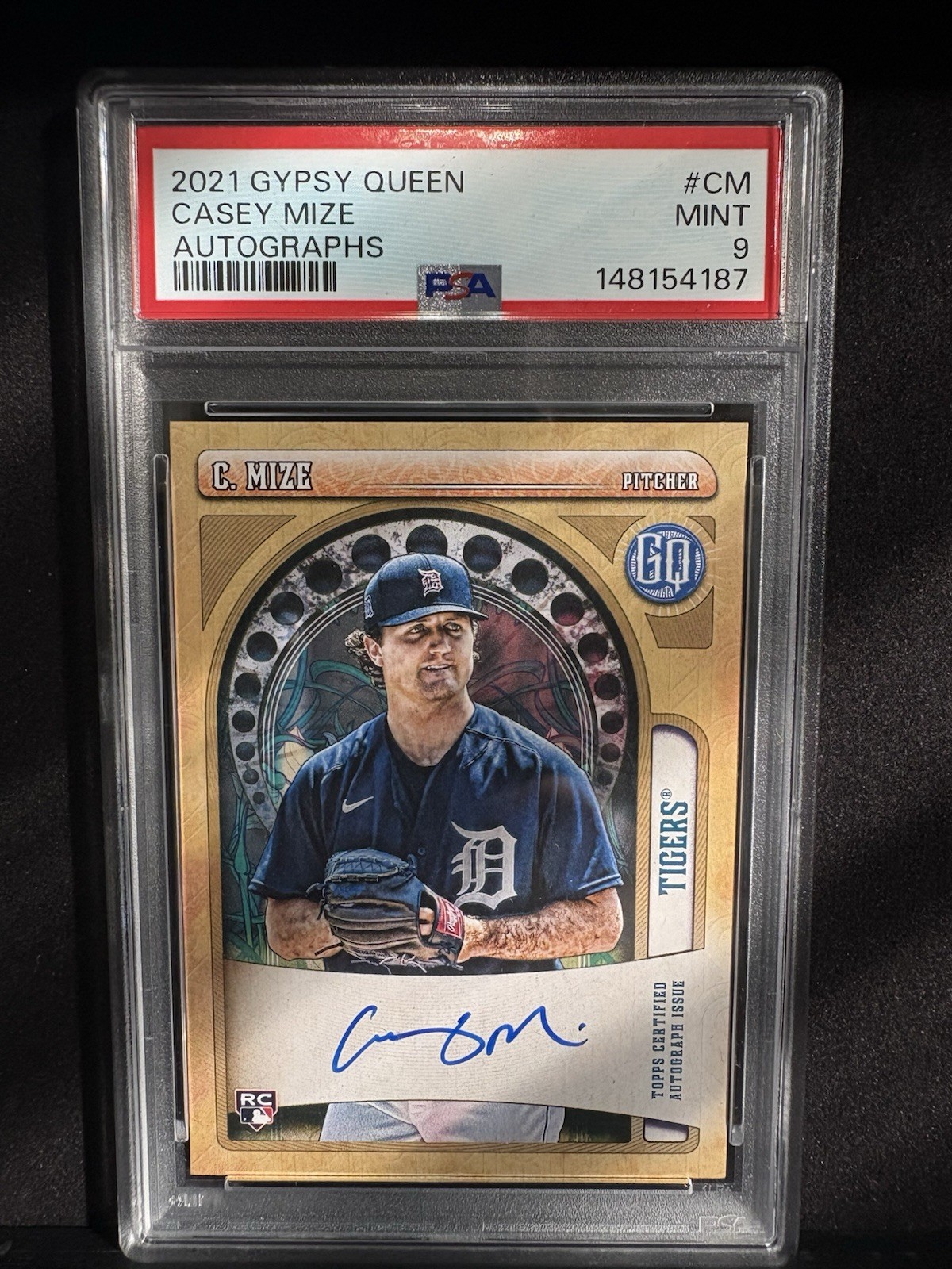 Casey Mize 2021 Topps Gypsy Queen Rookie Autograph On Card Auto #GQA-CM PSA 9 MT