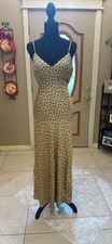 Audrey 3+1 Tan and Black Polka Dot Maxi Dress Size Med