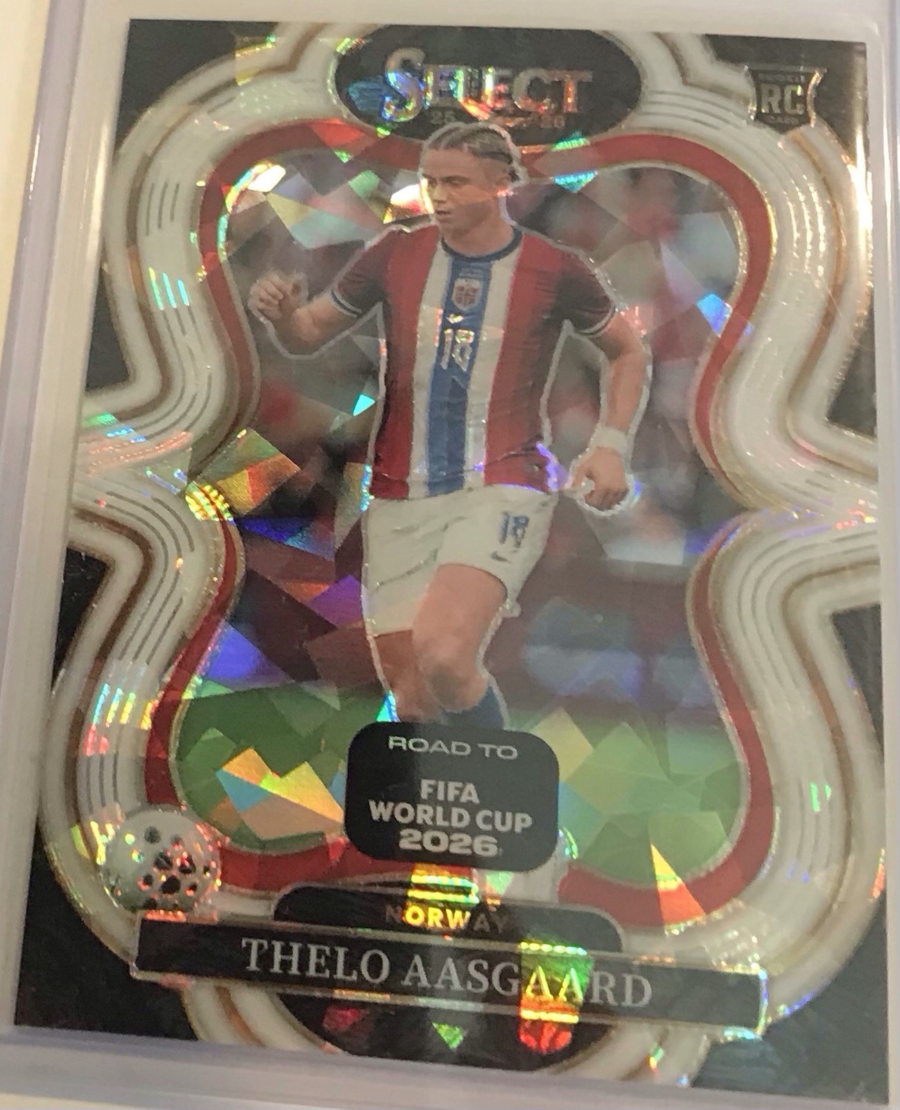THELO AASGAARD 2025-26 SELECT WORLD CUP MEZZANINE WHITE ICE CRACKED PRIZM /129