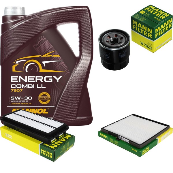 Mann Inspektionspaket Filterset 5L Mannol Energy 5W-30 FüR KIA Picanto 1.1-image