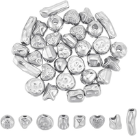 Unicraftale 32 StüCk 8 Stil Twist Edelstahl Perle Herz Runde Spacer Perlen Metal