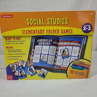 Lakeshore Social Studies Elementary Folder Games Grades 2-3 Homeschool 