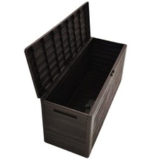 Brown Plastic 190L Outdoor Balcony Garden Storage Box