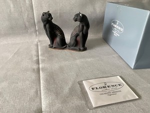Pair Giuseppe Armani Florence Cheetah Figurine 7898E BLACK