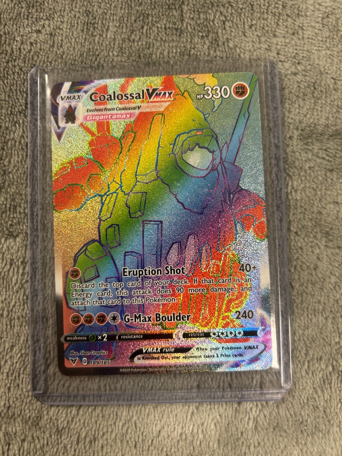 Coalossal VMAX (Secret) 189/185 Secret Rare Holo NM Pokemon SWSH04 Vivid Voltage