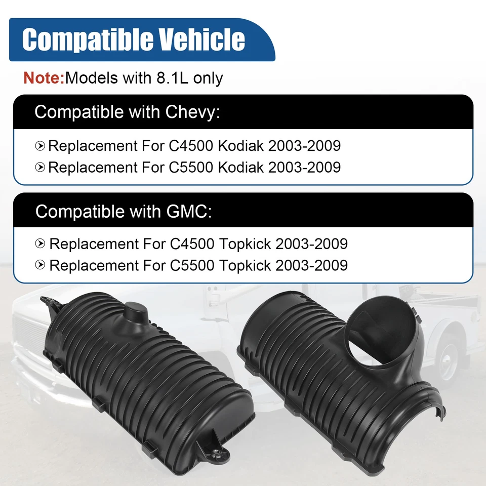 New Upper & Lower Air Box Cleaner Housing Set Fits Chevrolet Kodiak Gmc Topkick Foto 3 de 4